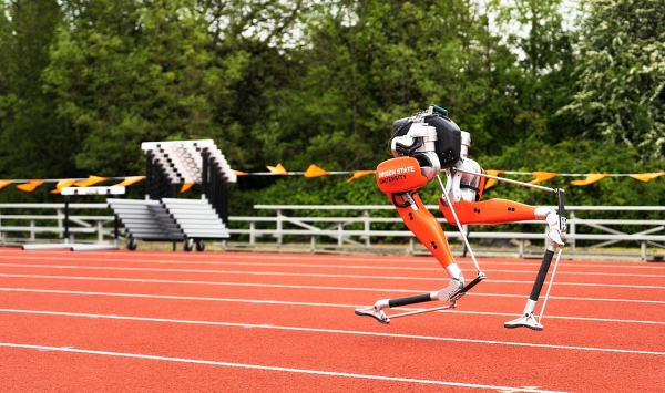 Fastest 100 meters by a bipedal robot