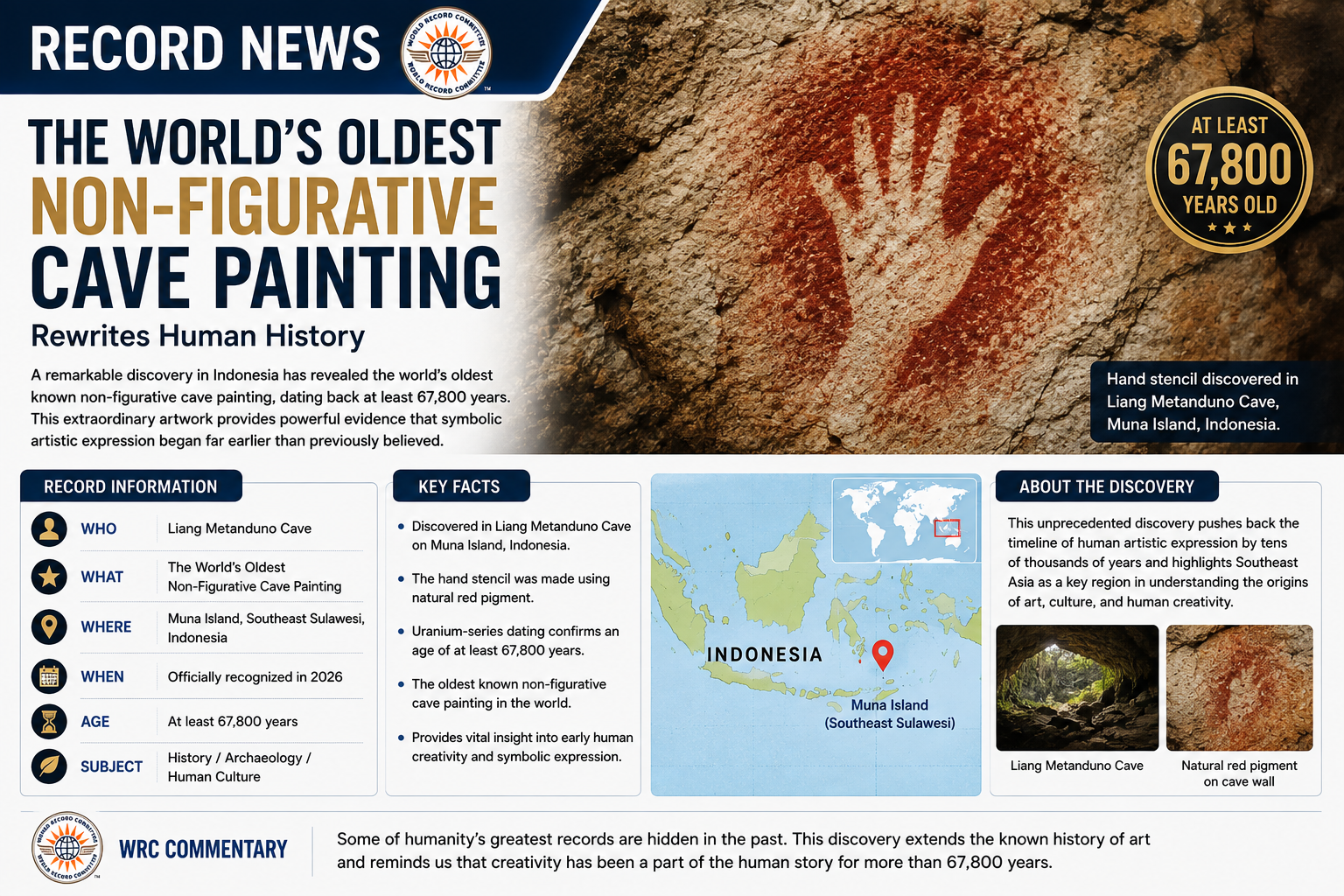 The World's Oldest Non-Figurative Cave Painting Rewrites Human History