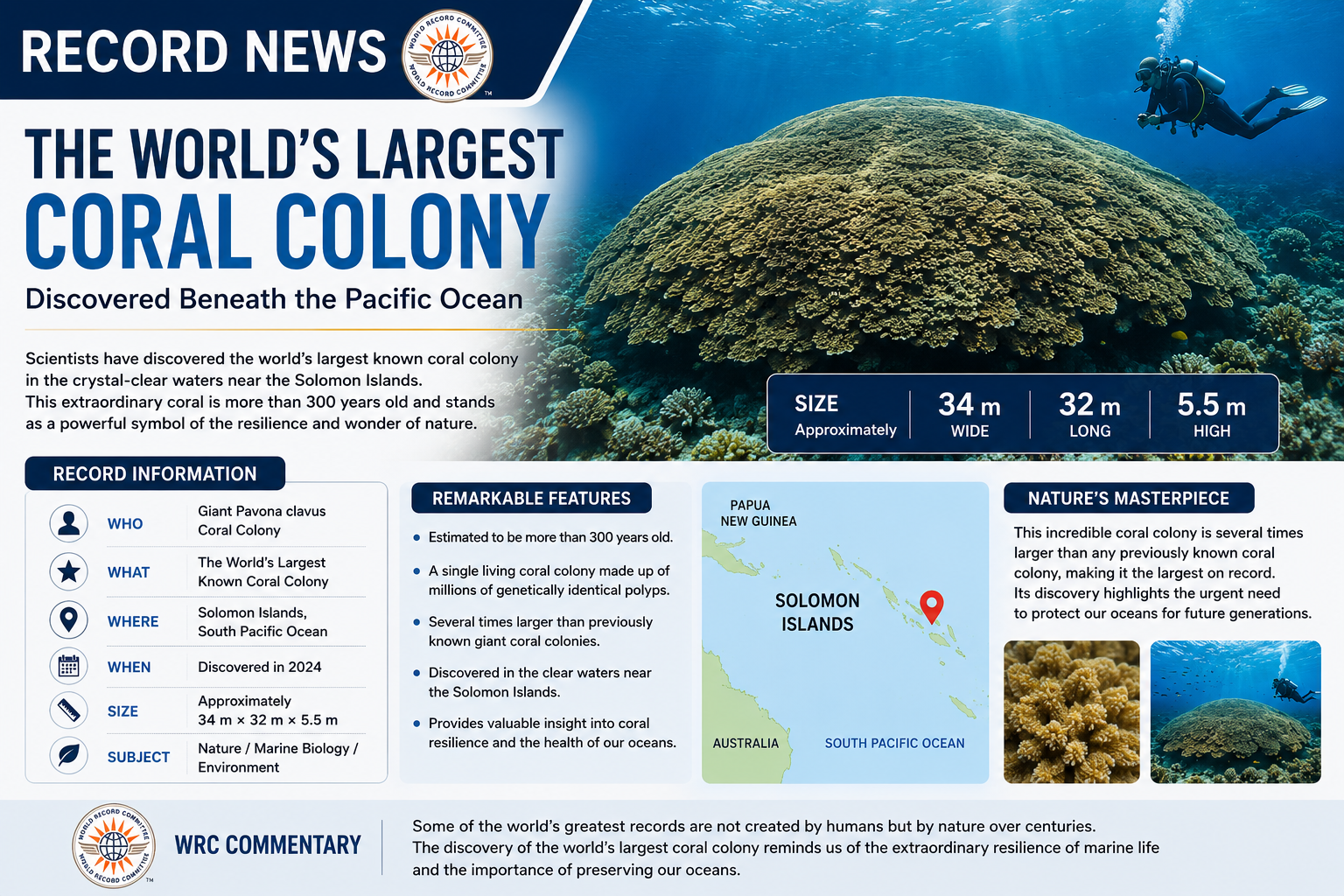 The World's Largest Coral Colony Discovered Beneath the Pacific Ocean
