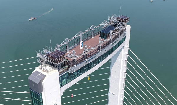 Highest observation deck on a sea bridge
