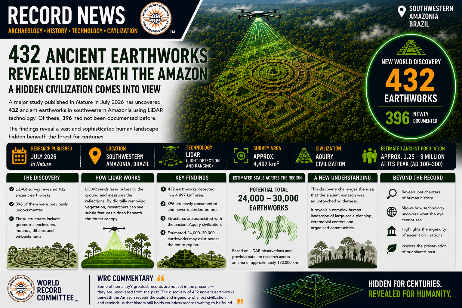 432 Ancient Earthworks Revealed Beneath the Amazon - A Hidden Civilization Comes Into View