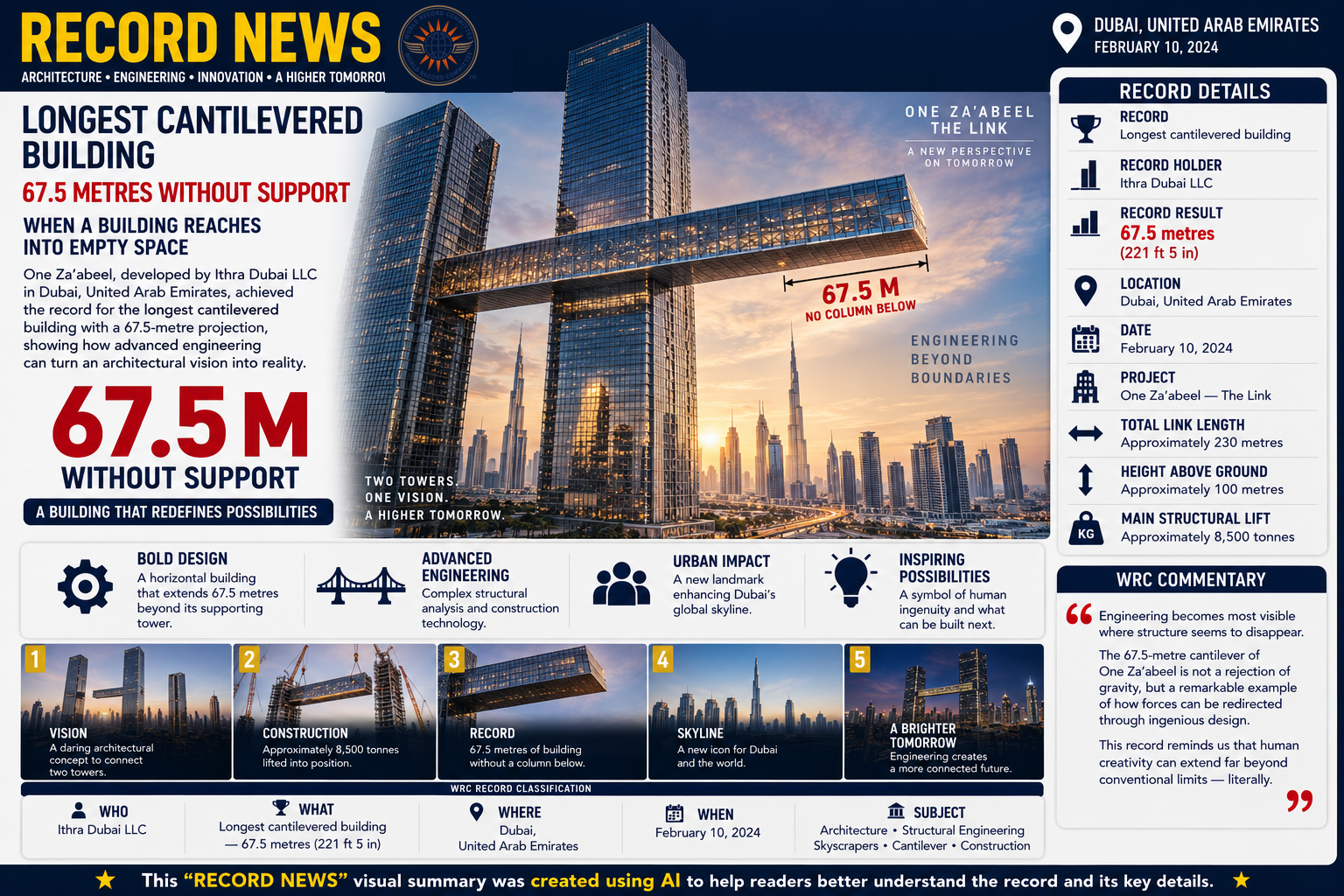 Longest cantilevered building
