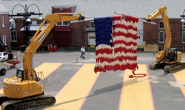 Largest knitted American flag